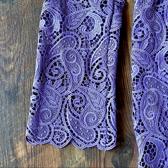 Anthropologie Maeve 🆕✨HP✨ |🎄Bell Sleeve Embroidered Lace Mini Dress. - Picture 5 of 9